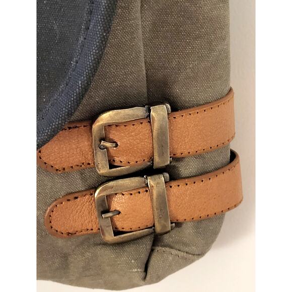 Mona B Crossbody Bag Canvas Leather Messenger Bike Bag - Picture 6 of 10